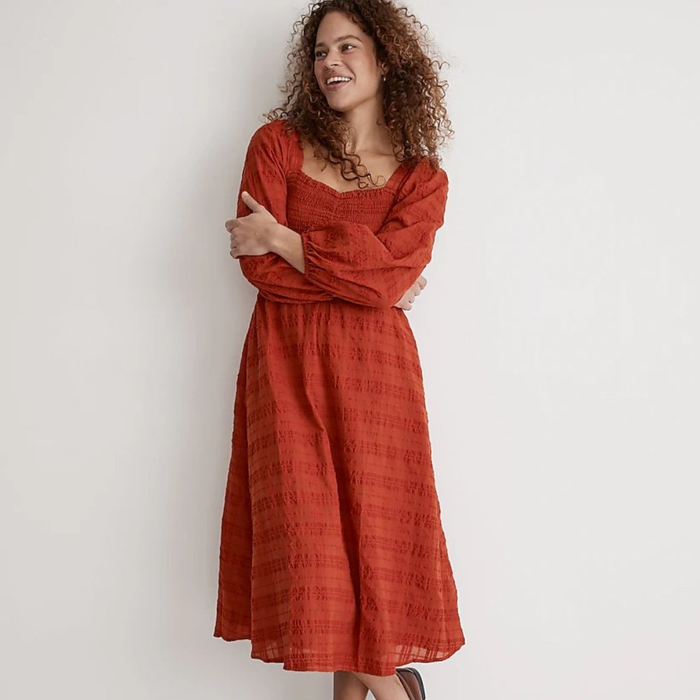 Madewell Lucie Smocked Sweetheart Dress